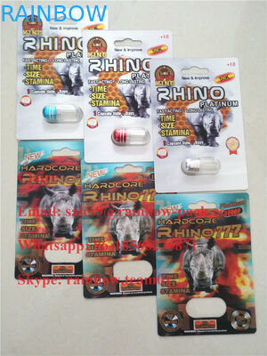 最も新しい3Dは男性の強化の丸薬プラスチック折目カード サイを25/狂気のサイ50kのまめの包装印刷しました