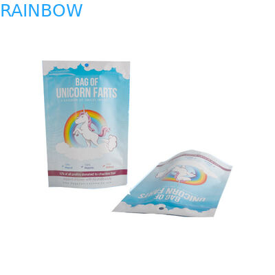 ジップ ロック式の白い青を包む薄板にされたプラスチックAlumimumホイルの袋はよじ登ります