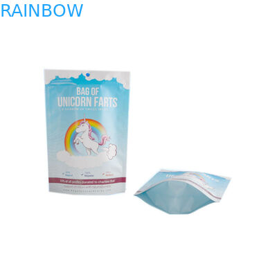 ジップ ロック式の白い青を包む薄板にされたプラスチックAlumimumホイルの袋はよじ登ります