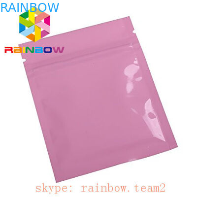 ピンクの金属ホイルのマイラーのジッパー ロック3の側面によって密封される平らな食糧袋のChiaの種の包装