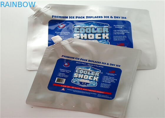 スーパーマーケットの魚介類は使い捨て可能なアルミ ホイルの絶縁されたより涼しい袋/アイス パック実を結びます