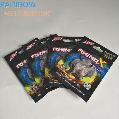 ジップ ロック式の丸薬を包むこつの穴のプラスチック袋はロゴの印刷を用いるプラスチック ジッパー ホイル袋を袋に入れます