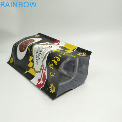 ジッパーが付いている3側面のシールの丸かどを包む軽食袋を立てて下さい