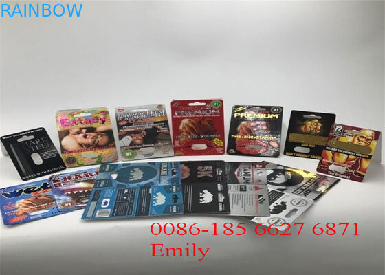 性の強化の丸薬のための光沢のあるラミネーションを包む塗被紙のまめカード