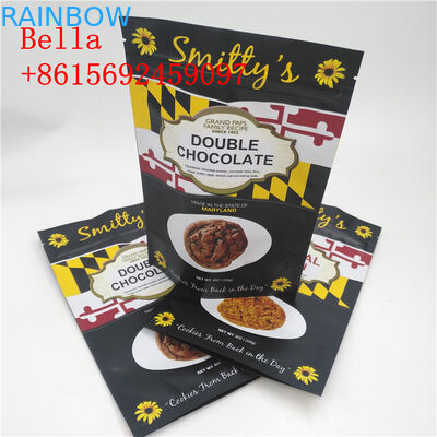 カスタム化色のアルミ ホイルはクッキーの包装のためのジッパーの上のハンドルを袋に入れます