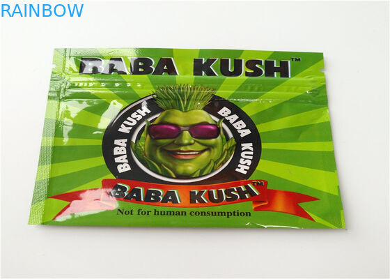 透明な色のアルミ ホイルの草の香包装の無光沢OPPの材料