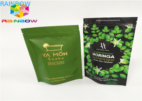 習慣は茶コーヒー粉の袋のための再生利用できる注文のジッパーのアルミ ホイルの茶ジップ ロック式のマイラー食品包装袋を印刷しました