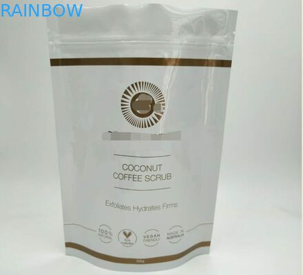 白い光沢のある化粧品の包装袋は、ボディのためのアルミ ホイル袋を浸ります立てます