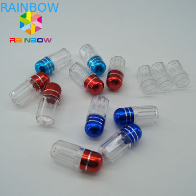 プラスチック製の空き薬瓶 セックスピル カプセル コンテナ 001/01 サイズ メタルキャップ付き