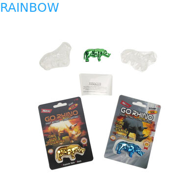 最も新しいマンバの黒の馬のパッキングの男性の強化の丸薬サイ600K 700Kプラチナ性の丸薬パックのための極度のヒョウ3Dカード