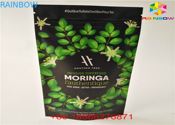 Matchaの茶はジッパーの袋を立てます薄板にされた物質的なアルミ ホイルがクラフト紙をリサイクルする