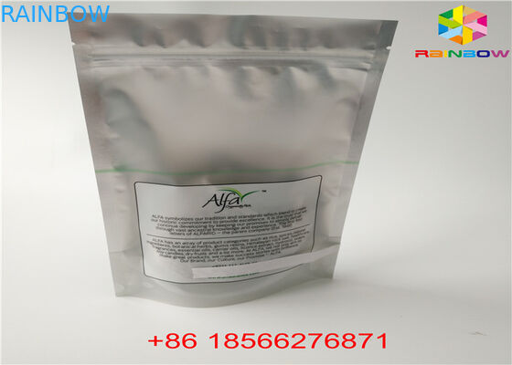 光沢のある銀製は袋のアルミ ホイル包装袋の明確なプラスチックを立てます