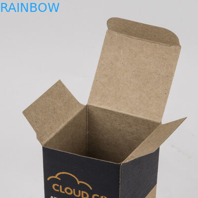 Ecoの加えられる友好的な化粧品によって浮彫りにされる包装の紙箱のブラウン クラフト紙のCbdの油壷