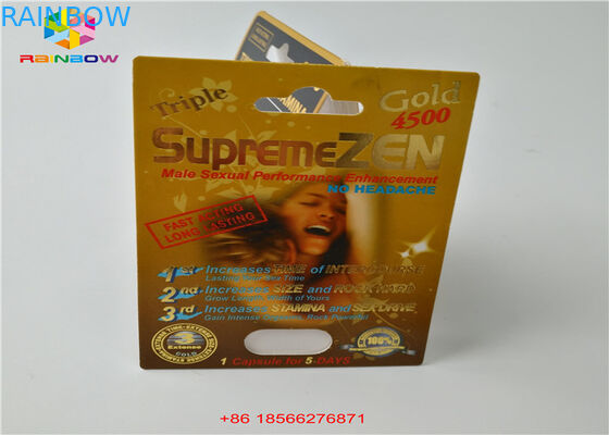 二重穴が付いている3Dディスプレイ・ケースのカプセルの紙箱を包む性の丸薬まめカード