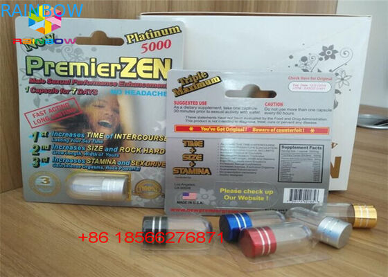 二重穴が付いている3Dディスプレイ・ケースのカプセルの紙箱を包む性の丸薬まめカード