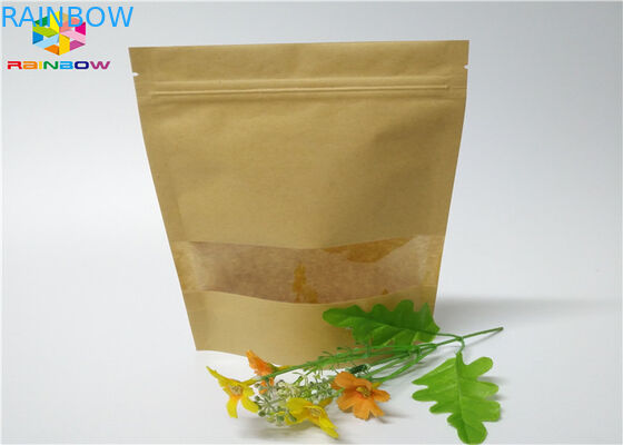 クラフトは紙袋のナットの技術の砂糖のスナックの窓の包装のZiplockをカスタマイズしました