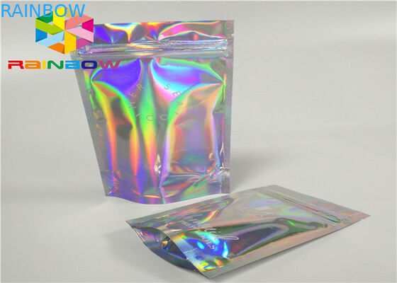 マニキュアのきらめきの粉のパッキング化粧品のホログラム ホイルの包装袋のための明確な側面が付いているレーザー マイラー ホイルの袋