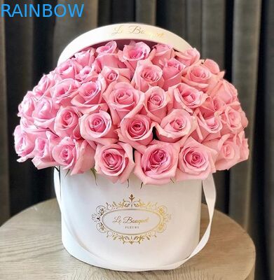 ロゴの防水再生利用できる紙箱の包装のボール紙の円形の花箱