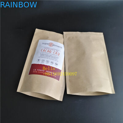 明確な窓が付いているブラウン クラフト紙のジッパーの袋を包む葉のロゴによって印刷されるティーバッグ