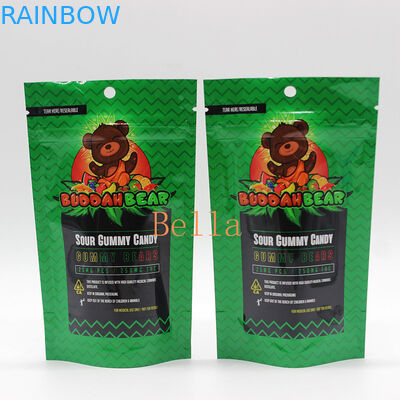 明確な窓はハーブ ティーCBD Powerfoodの包装のためのジッパーの袋の注文の印刷を立てます