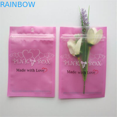 Resealable化粧品の包装袋のピンクのまつげのイヤリングのネックレスの宝石類のジッパーの袋