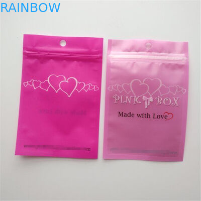 Resealable化粧品の包装袋のピンクのまつげのイヤリングのネックレスの宝石類のジッパーの袋