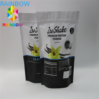 蛋白質の粉のためのアルミ ホイルの茶食糧ジップ ロック式袋を包む再生利用できるプラスチック袋
