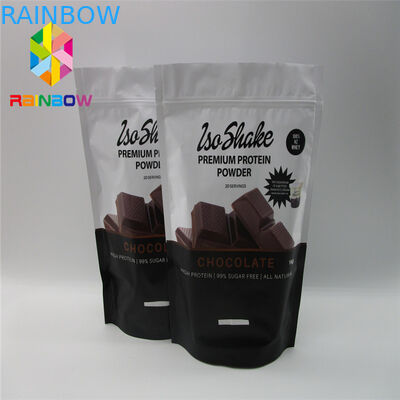 蛋白質の粉のためのアルミ ホイルの茶食糧ジップ ロック式袋を包む再生利用できるプラスチック袋
