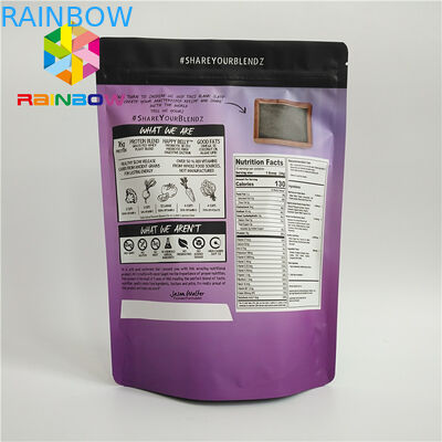 蛋白質の粉のためのアルミ ホイルの茶食糧ジップ ロック式袋を包む再生利用できるプラスチック袋