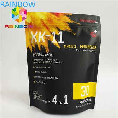 蛋白質の粉のためのアルミ ホイルの茶食糧ジップ ロック式袋を包む再生利用できるプラスチック袋