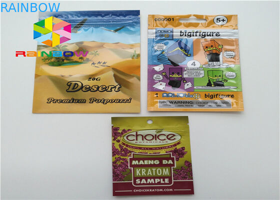 草の香のための3側面のシールを包む光沢のある/無光沢の効果のプラスチック袋