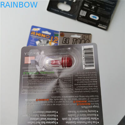 3Dカード プラスチック包装の包装の習慣は紙カードのサイ7のジャガー30000の性の丸薬パックを印刷しました