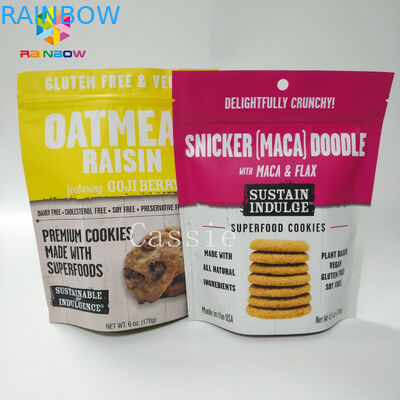 Resealableプラスチック光沢のある終了する袋の軽食袋の食品包装の耐久財を立てます