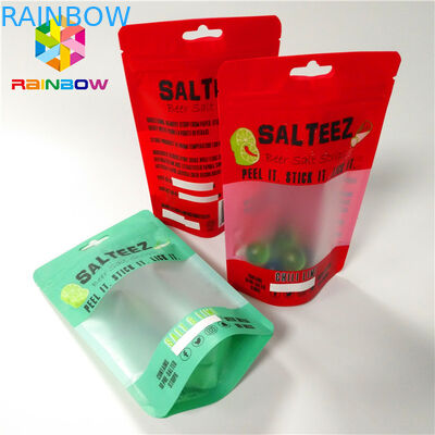 再使用可能な貯蔵のための明確な長方形の窓そしてジッパーが付いている習慣によって印刷されるポリ袋の食品等級包装袋