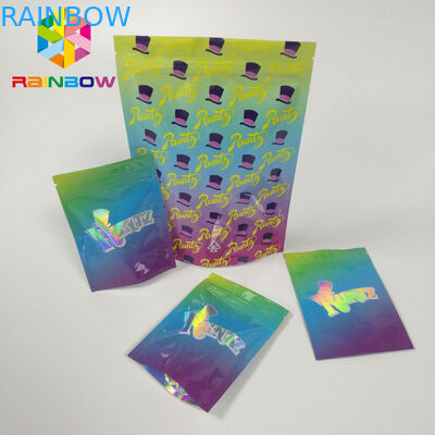 防止湿気はジッパーの袋袋RUNTZ多彩なマイラー レーザーのホログラムのジッパー ロックを立てます