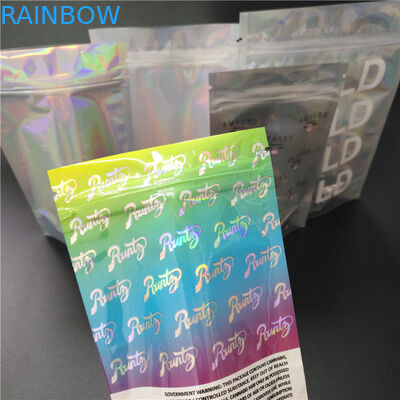 印刷されたVapeのカートリッジ ホイルの袋のPackagiの塩のスパイスのきらめきは虹色袋をよじ登ります