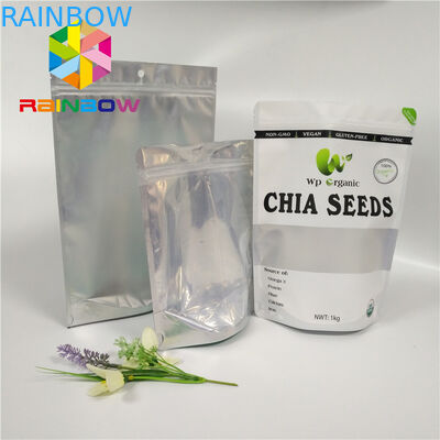 卸し売り食品等級のアルミ ホイルは種/ドライ フルーツの包装のための明確な前窓が付いているジップ ロック式袋を立てます
