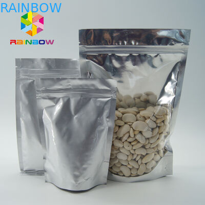 卸し売り食品等級のアルミ ホイルは種/ドライ フルーツの包装のための明確な前窓が付いているジップ ロック式袋を立てます