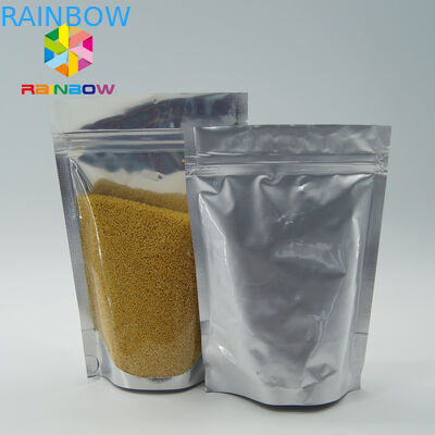 卸し売り食品等級のアルミ ホイルは種/ドライ フルーツの包装のための明確な前窓が付いているジップ ロック式袋を立てます