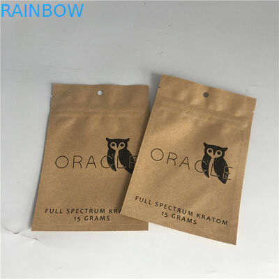 粉のスパイスのための袋120-140ミクロンの厚さの上のブラウン クラフトPaperstand