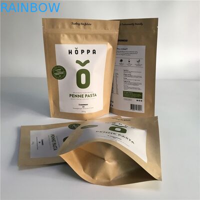 食品等級のクラフト紙は袋のよいSealabilityのジッパーが付いている包装の引きタブを立てます