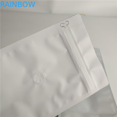 空気弁が付いている平底袋の食品包装のフィルムの明白で白い印刷の上の詰物