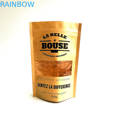 再生利用できるカスタマイズされた紙袋の自然なジッパー ロックは窓が付いている袋を立てます