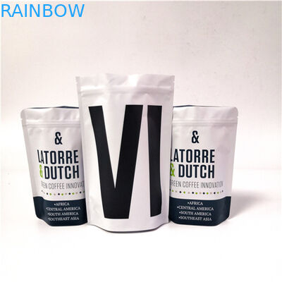 アルミ ホイルを包む無光沢の白いコーヒー バッグのプラスチック袋はシールの袋を直します