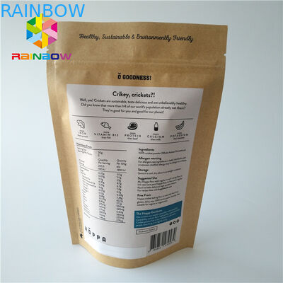 習慣はジップ ロック式の食糧を立てます袋のパッキング袋のクラフト紙のマットの表面を印刷しました