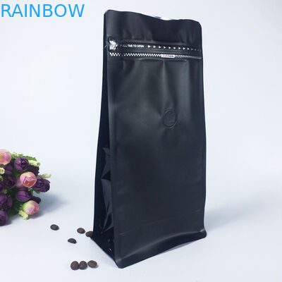 弁が付いている並べられたジッパー ロックの平底を包むResealableマットのプラスチック袋