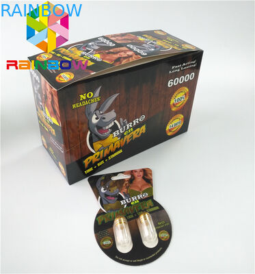 注文の性の強化の丸薬Burro2 60000紙カードを包む光沢のあるまめカード