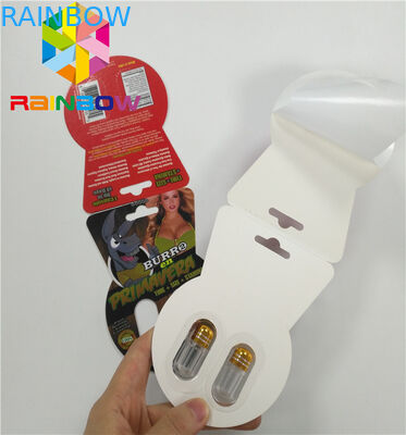 注文の性の強化の丸薬Burro2 60000紙カードを包む光沢のあるまめカード