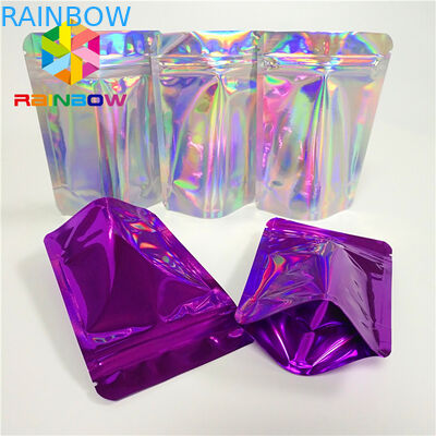 きらめきの粉のスナック包装袋の光沢があるレーザー光線写真ホログラムのマイラーの化粧品の袋