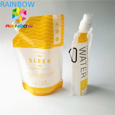 プラスチック飲料の液体の口袋、フルーツ ジュースの飲み物は帽子が付いている袋を立てます